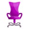 Pink desk chair icon, cartoon style