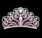 pink diadem feminine crown with jewels