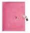 Pink diary book with lock and key