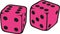 Pink dice vector