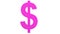 Pink dollar gold sign icon Isolated with white background. 3d render isolated illustration, business, managment, risk, money, cash