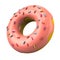 Pink donut with decorative sprinkles