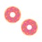 Pink donut. Sweet donut with pink glaze isolated on white background. Vector illustration.