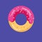 Pink Donut Yummy Flat Icon