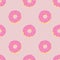Pink doughnut seamless pattern. Confection and dessert, tasty candy, pastry and bake texture, background, wallpapers