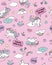 Pink Dream Unicorn Background vector file