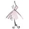 Pink dress on mannequin. Illustration on white background