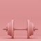 Pink dumbbell isolated on pink background