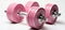 pink dumbbells on white background, AI generated