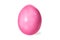 Pink dyed easter egg, on white