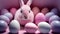 Pink Easter cute rabbit egg symbol. young easter bunny Generated AI