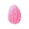 Pink easter egg isolated on white background. Watercolor gouache hand drawn illustration. Happy easter holiday