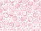 Pink Easter eggs decorated with flowers, leafs and rabbits. Easter repeatable design. Seamless pattern. Can be used for fabric, wa