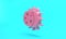 Pink Eclipse of the sun icon isolated on turquoise blue background. Total sonar eclipse. Minimalism concept. 3D render