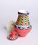 Pink Egyptian handmade decorated colorful pottery vase Kolla