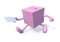 Pink election ballot box cartoon