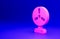 Pink Electric fan icon isolated on blue background. Minimalism concept. 3D render illustration