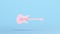 Pink Electric Guitar Musical Instrument Classic Harmonics Hobby Music Strings Kitsch Blue Background