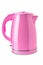 Pink Electric Kettle on White Background