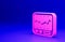 Pink Electrical measuring instrument icon isolated on blue background. Analog devices. Measuring device laboratory