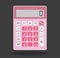 Pink electronic calculator in flat style. Pocket calculators for finance, business, vector illustration