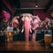 Pink Elephant at the Bar. Generative AI