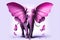 Pink elephant with butterfly ears