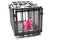 Pink elephant in cage