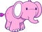 Pink Elephant Vector Illustration