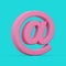 Pink AT Email or Internet Symbol Sign in Duotone Style. 3d Rendering