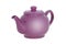 Pink English teapot angle isolated on a white background with clipping path