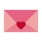 Pink envelope love heart romantic message emotion flat style icon