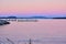 Pink evening on Sydney waterfront with Mt Baker views