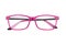 Pink eyeglass frames on white