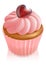 Pink fairy cake cupcake with heart decoration