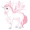 Pink  fairy unicorn pegasus horse with magical sparkly hair