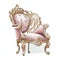 Pink fantasy armchair in rococo style