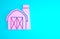 Pink Farm house icon isolated on blue background. Minimalism concept. 3d illustration 3D render