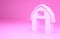 Pink Farm house icon isolated on pink background. Minimalism concept. 3d illustration 3D render