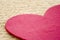 Pink felt heart