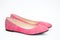 Pink female pair of flat shoes