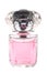 Pink female perfume flacon with crystal lid