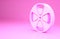 Pink Film reel icon isolated on pink background. Minimalism concept. 3d illustration 3D render