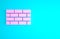 Pink Firewall, security wall icon isolated on blue background. Minimalism concept. 3d illustration 3D render