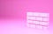 Pink Firewall, security wall icon isolated on pink background. Minimalism concept. 3d illustration 3D render