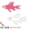 Pink fish. Coloring book for children