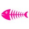 Pink fishbone vector icon
