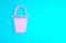 Pink Fishing bucket icon isolated on blue background. Fish in a bucket. Minimalism concept. 3d illustration 3D render