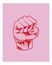 Pink fist illustration wall art print and poster