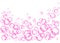 Pink fizzing air or water bubbles on white  background